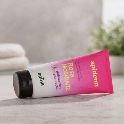 Loção Hidratante Corporal Rosa Mosqueta Apinil 190g – Hidratação Profunda e Pele Macia
