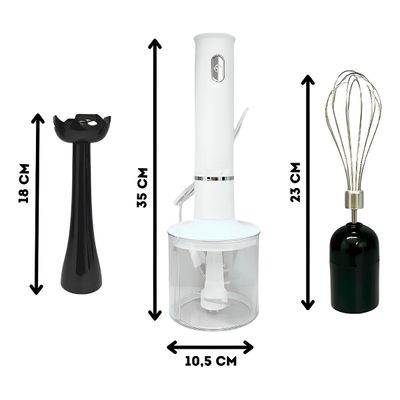 Mixer 3 em 1 200W 127V com Processador e Fouet 700ml – Potente, Prático e Fácil de Limpar | Cor:Branco