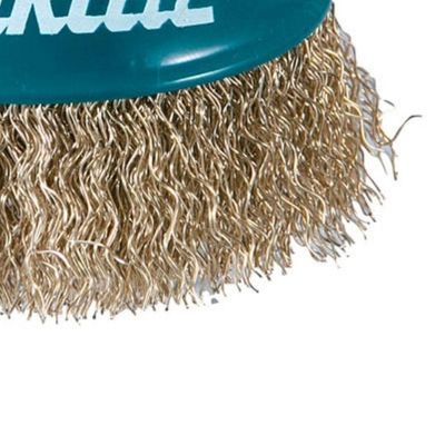Escova Aço Copo 75 Mm M14 Ondulado Latonado Fio Trançado Makita D-39768