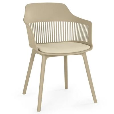 Mesa de Jantar Eiffel Branco 90cm + 4 Cadeiras Marcela Nude