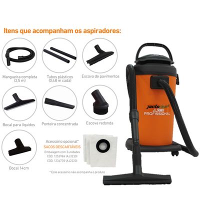 Aspirador Jacto AJ 3230 1350w 30 Litros 220v Água e Pó