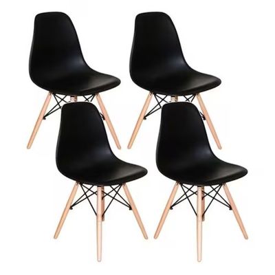 MESA 80CM QUADRADA EIFFEL PRETA+4 CADEIRAS UMIX-331F PRETAS