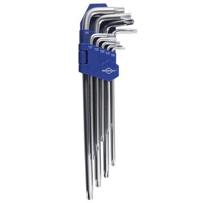 Kit Chave Torx Brasfort Extra Longa 9 Peças T10 A T50