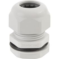 Conector prensa-cabo 1/2 polegada Tramontina em termoplástico cinza com bucha