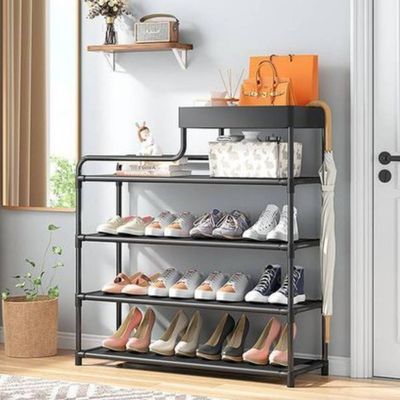 Sapateira Rack Estante Multiuso com Cestinho 04 Prateleiras