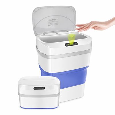 Lixeira Automática Dobrável com Sensor - Higiene e Praticidade para Casa e Escritór | Azul