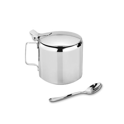 Açucareiro de Inox Colher Porta Açucar 300gr Cafeteria Bar 4un