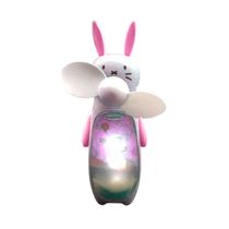 Ventilador Portátil Recarregável Luminária de Mesa Cor Rosa