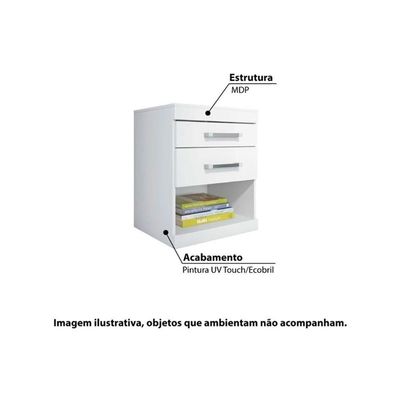 Mesa Cabeceira Plus C- 2 Gavetas Atacama-jatobá - Santos Andirá