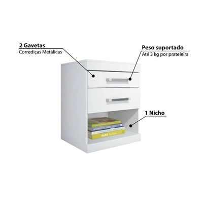 Mesa Cabeceira Plus C- 2 Gavetas Atacama-jatobá - Santos Andirá
