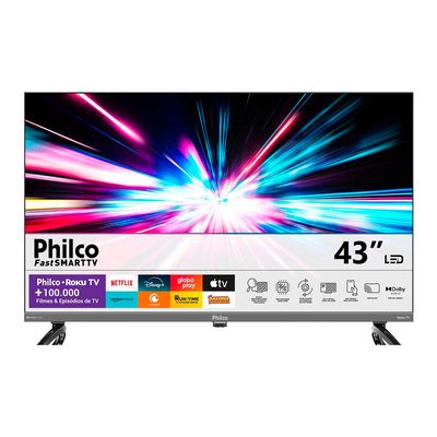 Smart Tv Led 43" Roku TV P43KRA Dolby Áudio Philco Preta Bivolt