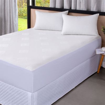 Protetor Colchão Jacquard Impermeável King  3 Peças - Branco - 100% Poliéster