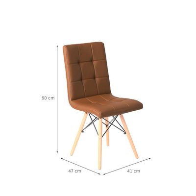 Conjunto com 2 Cadeiras Fitz Eiffel Marrom Whisky