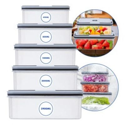 Kit 5 Potes Herméticos Premium - Organização Total e Alimentos Sempre Frescos