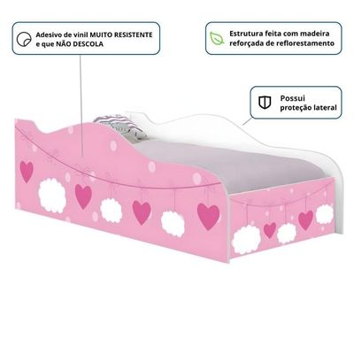 Mini Cama Joy Nuvens Meninas Com Colchão