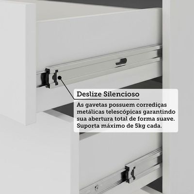 Guarda Roupa 134,5cm 2 Portas De Correr Com Espelho Alpes Luciane Móveis Branco Pf-cinammon Pf