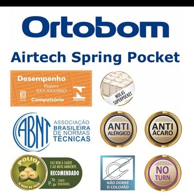 Colchão de Espuma Casal Airtech Spring Pocket 138x188x25cm 1040421018 Ortobom Colchao Airtech Sp
