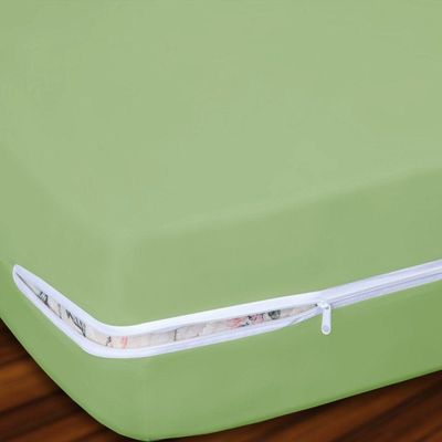 Capa De Colchão Casal Anjos E Sonhos 1 Peça 100% Algodão - Verde
