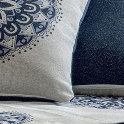Capa De Almofada Decorativa Turin Quadrada 1 Peça 58% Algodão / 42% Poliéster - Mandala Marinho