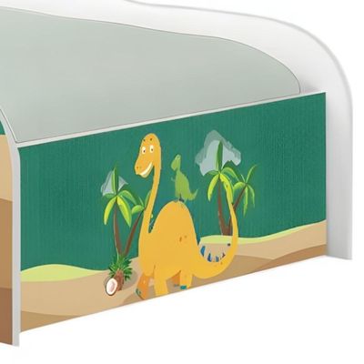 Cama Carro Fun Adesivada Dinossauros Solteiro