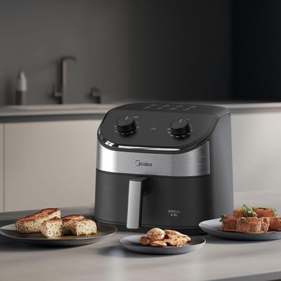 Fritadeira Air Fryer Widemax 4,5L Midea Portáteis Preto/inox 110V