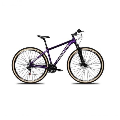 Bicicleta Aro 29 Absolute Nero 5 Alumínio 27v Mountain Bike K7 Freio A Disco Garfo Suspensão Roxo 15