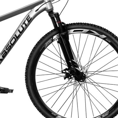 Bicicleta Aro 29 Absolute Nero 5 Alumínio 21v Câmbios Shimano Mountain Bike Freio A Disco Cinza 15