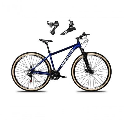 Bicicleta Aro 29 Absolute Nero 5 Alumínio 24v Câmbios Shimano Freio A Disco Mountain Bike Azul 15