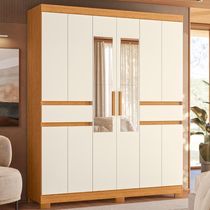 Armário De Quarto E Prateleiras 10 Portas 2 Gavetas Com Espellho Cinamomo Mel Off White