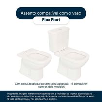 Assento Sanitário Soft Close Flox Cinza Claro Para Vaso Fiori