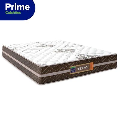 Cama Box Baú Casal Bipartido Sintético + Colchão Molas Ensacadas Texas Prime Colchões 138cm