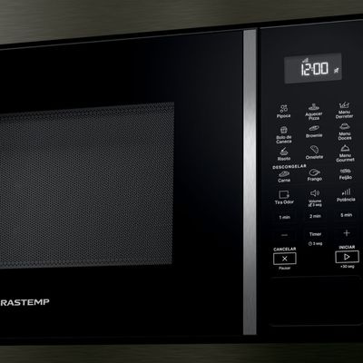 Microondas Brastemp de Embutir 32 Litros Eclipse com 18 Receitas Pré-Programadas Preto 220V BM146APBNA 220V