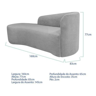 Kit Sofá Curvo França 160cm L,e E 2 Poltronas Luiza Max , Elegância E Moderno Linho Cinza Claro