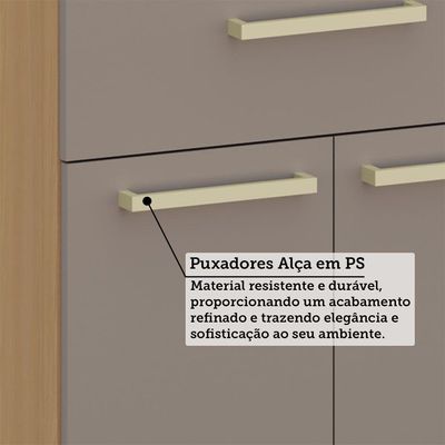 Paneleiro 3 Pts Espaço Micro-ondas 70cm Duna Luciane Móveis Freijó-cinammon