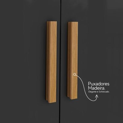Kit Cozinha Compacta 6 Portas Selena 182 Cm Cinamomo Grafite Armoveis