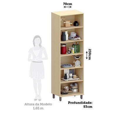 Paneleiro 2 Portas 100% Mdf Com Espaço Para Micro-ondas 70cm Carvalho-cinza Cristal