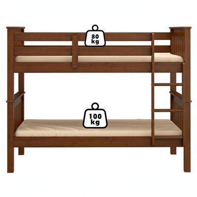 Beliche Madeira Maciça Com Cama Auxiliar 730x715ea Castanho Acetinado Marjori