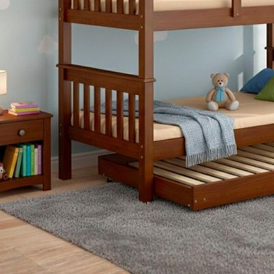 Beliche Madeira Maciça Com Cama Auxiliar 730x715ea Castanho Acetinado Marjori