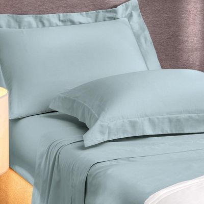 Jogo De Cama Queen 4 Peças Altenburg Algodão Lux 200 Fios Azul Etienne