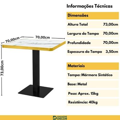 Conjunto Mesa De Jantar Quadrada Venezia 70x70cm Branca Com 2 Cadeiras Estofadas Marcela - Cinza