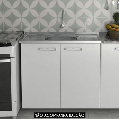 Pia De Cozinha Com Cuba E Válvula Bali 100cm Aço Inox - Ghel Plus