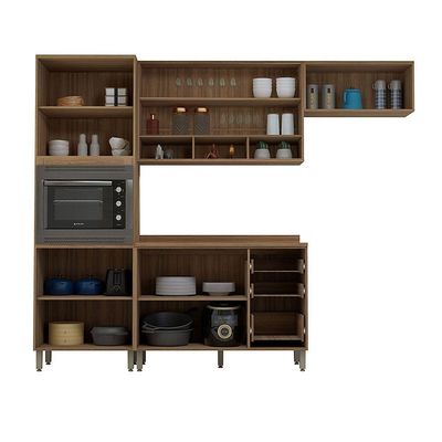 Cozinha Completa 4 Pçs Espaço Micro-ondas E Tampo 270cm Lari Vanilla-connect