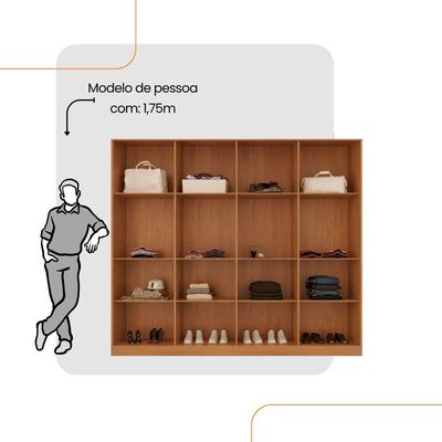 Guarda Roupa Casal Atacama Mdf Moderna Mobília Naturalle