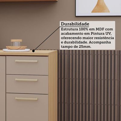 Cozinha Compacta 100% Mdf 2 Pçs 120cm Duna Freijó-cinammon
