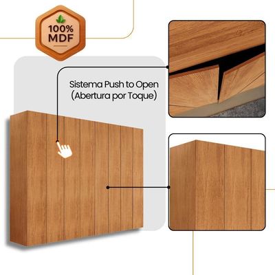 Guarda Roupa Casal Atacama Mdf Moderna Mobília Naturalle