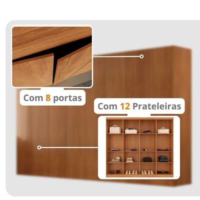 Guarda Roupa Casal Atacama Mdf Moderna Mobília Naturalle