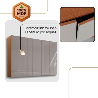 Guarda Roupa Casal Everest Mdf 10 Pts 4 Gav 5 Prateleiras Naturalle/off White