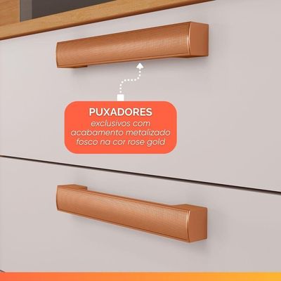 Armário De Cozinha Completa 10 Portas 2 Gavetas Núbia Madeirado/off White Madeirado/off White