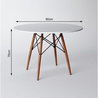 Conjunto De Jantar Mesa Eiffel 90cm Branco + 4 Cadeiras Marcela Preta