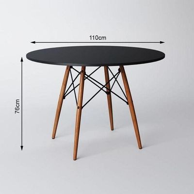 Conjunto De Jantar Mesa Eiffel 110cm + 4 Cadeiras Marcela Preta